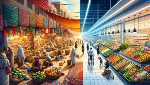 Transition from Traditional Bazaars to Modern Markets