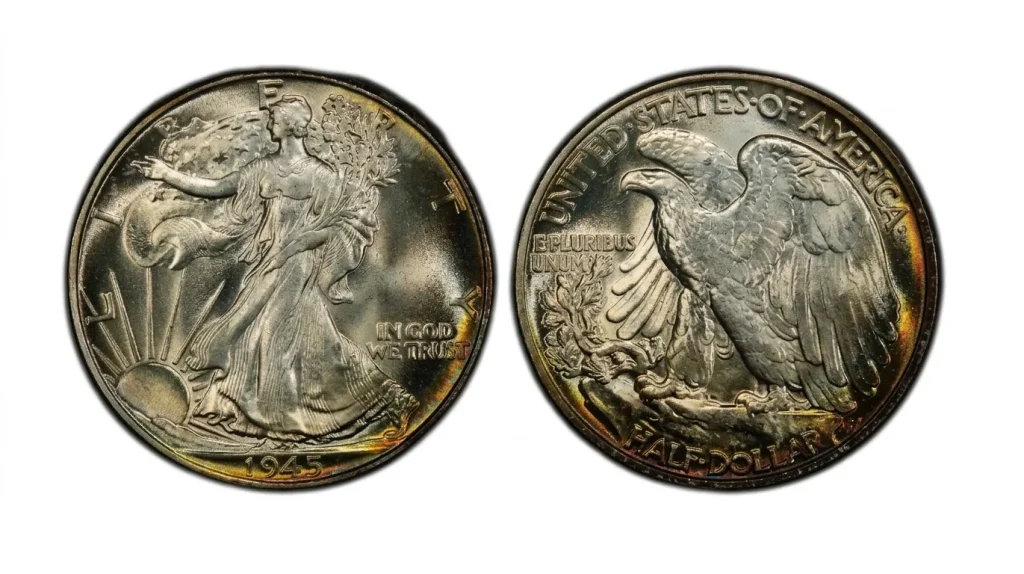 1945 Walking Liberty half dollar