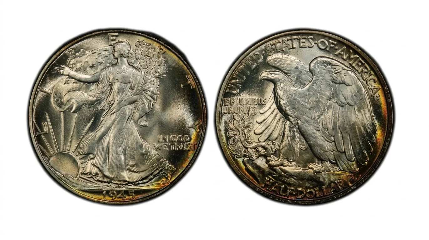1945 Walking Liberty half dollar